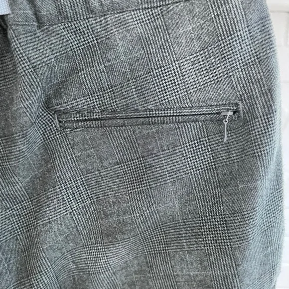 Is-ness Japan Belted Tuck Houndstooth Plaid Trousers